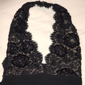 Black Halter Cocktail  Dress